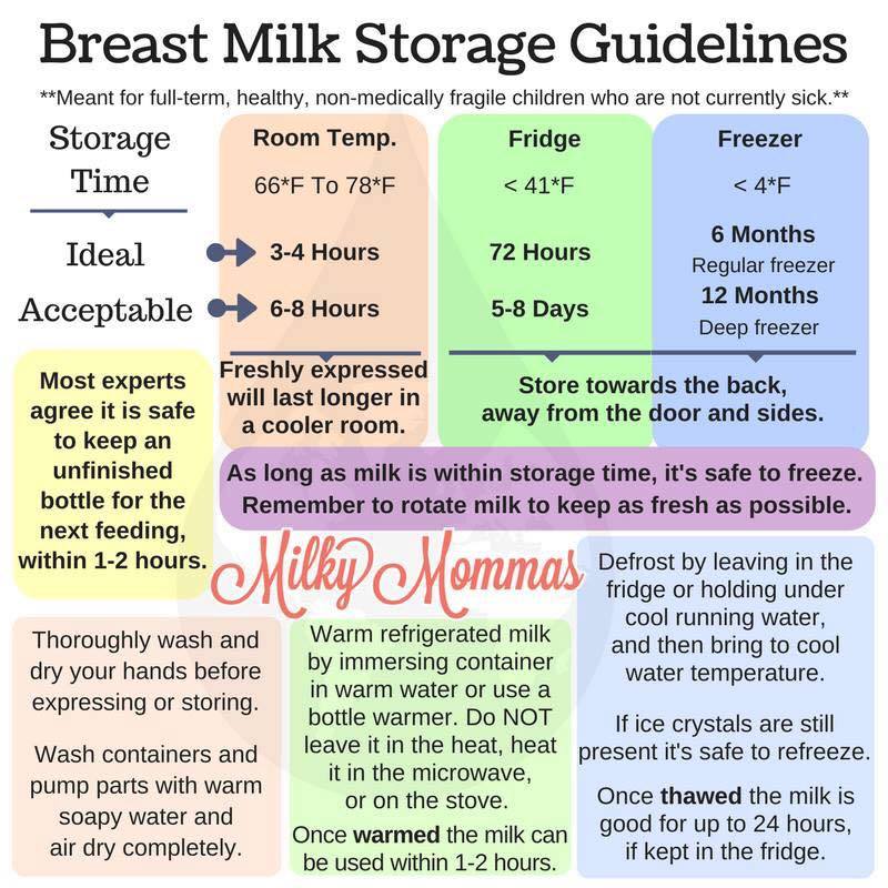 Breastmilk Storage Chart Printable